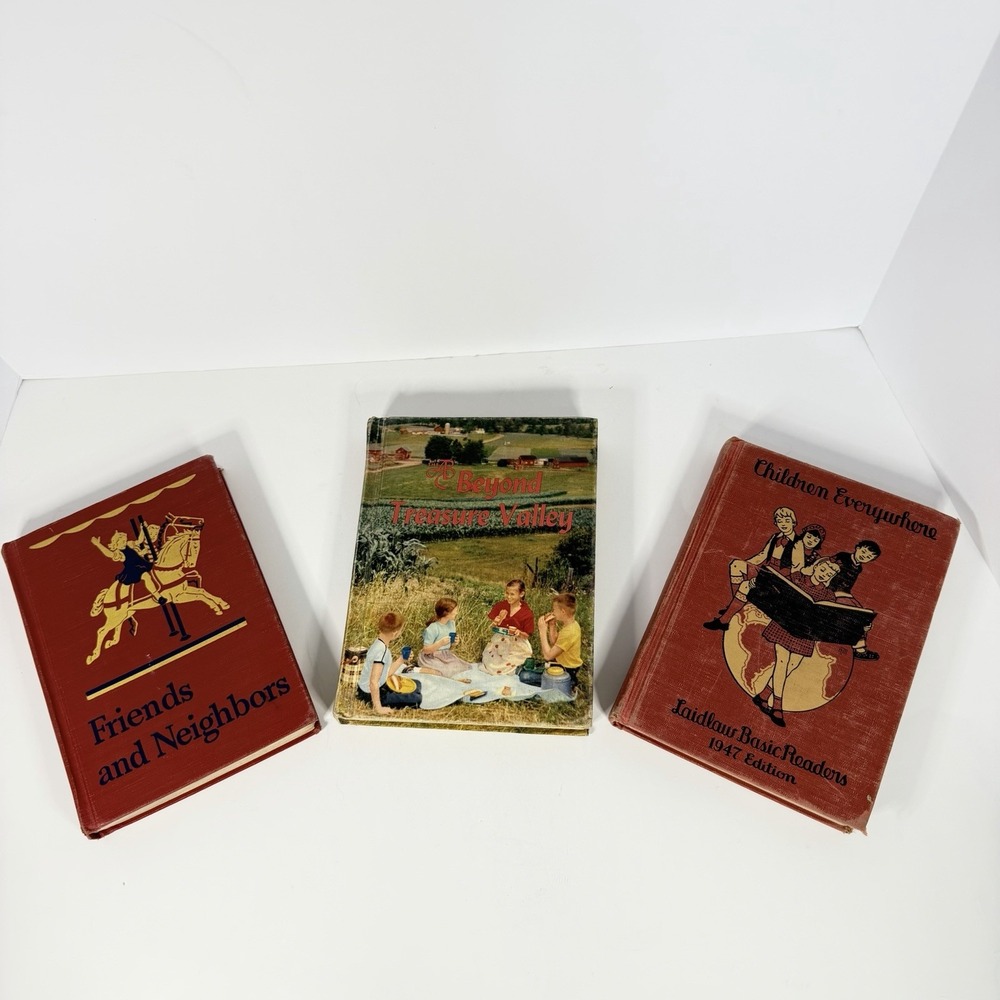Vintage 1940s–1950s Basic Readers School Books Lot of 3 Hardcover - Picture 2 of 10